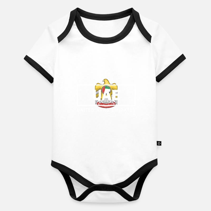 Verinigte Arabische Emirate Geschenk VAE Emblem Baby Bio-Kurzarm-Kontrastbody