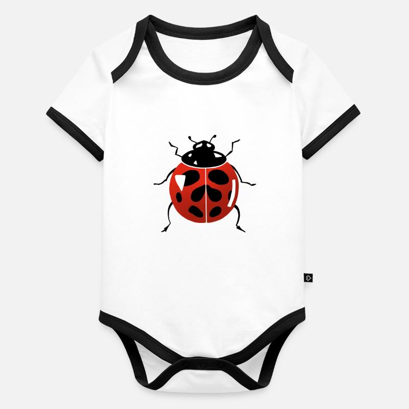 coccinelle Body Bébé bio contrasté manches courtes