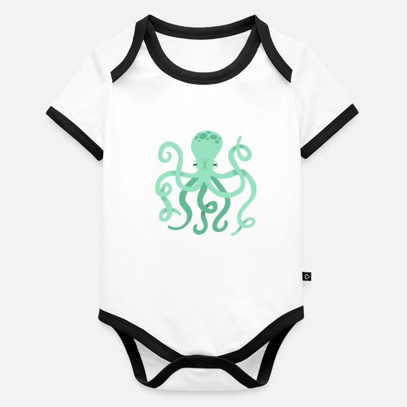octopus Organic Baby Contrasting Bodysuit