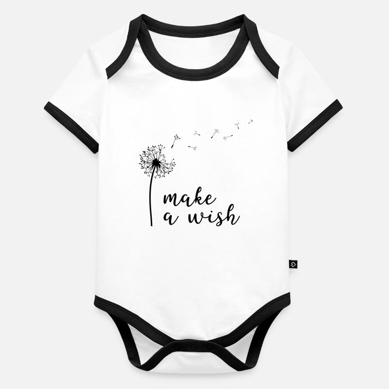 Faire un voeu Body Bébé bio contrasté manches courtes