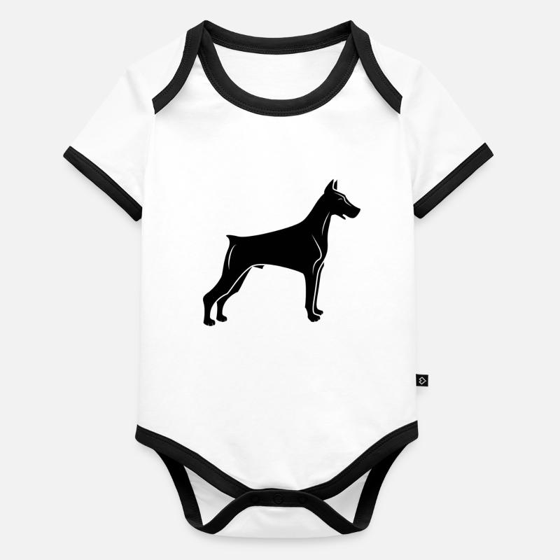 Doberman Body Bébé bio contrasté manches courtes
