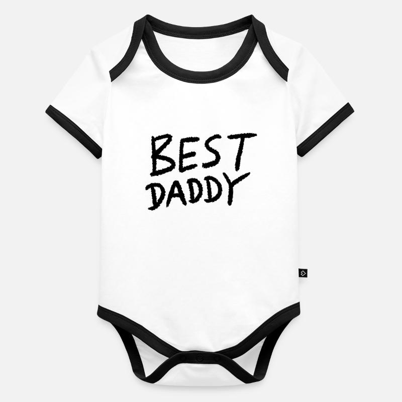 Meilleur papa Body Bébé bio contrasté manches courtes