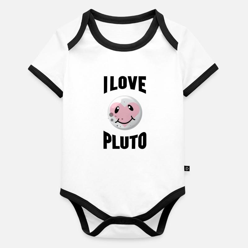 I LOVE PLUTO Body Bébé bio contrasté manches courtes