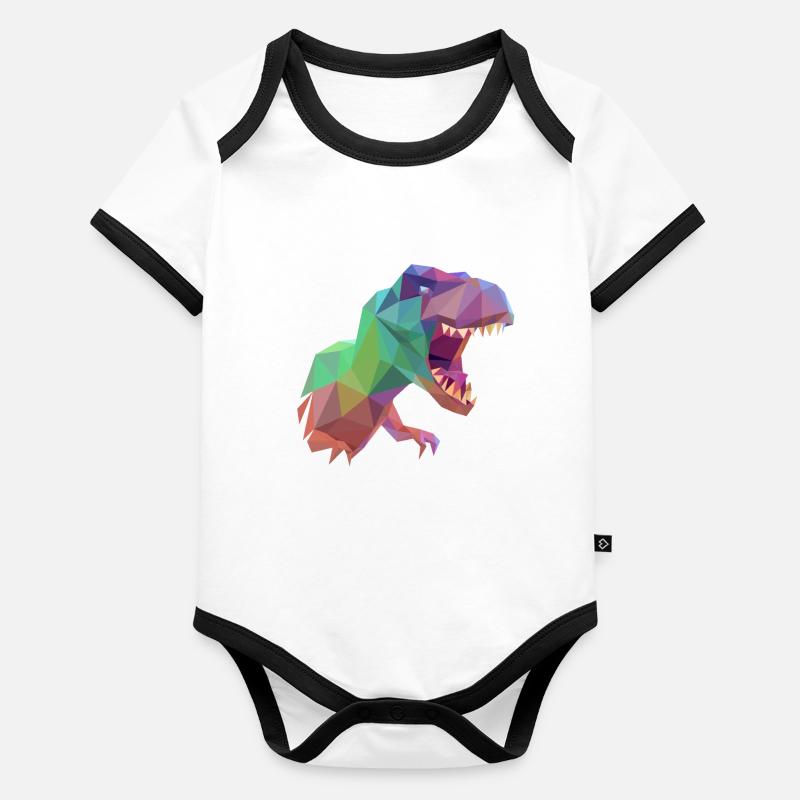 T Rex Body Bébé bio contrasté manches courtes