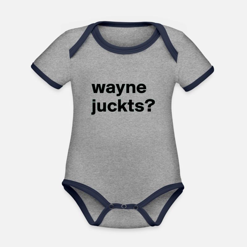 Dire wayne - Body Bébé bio contrasté manches courtes - gris chiné/bleu marine