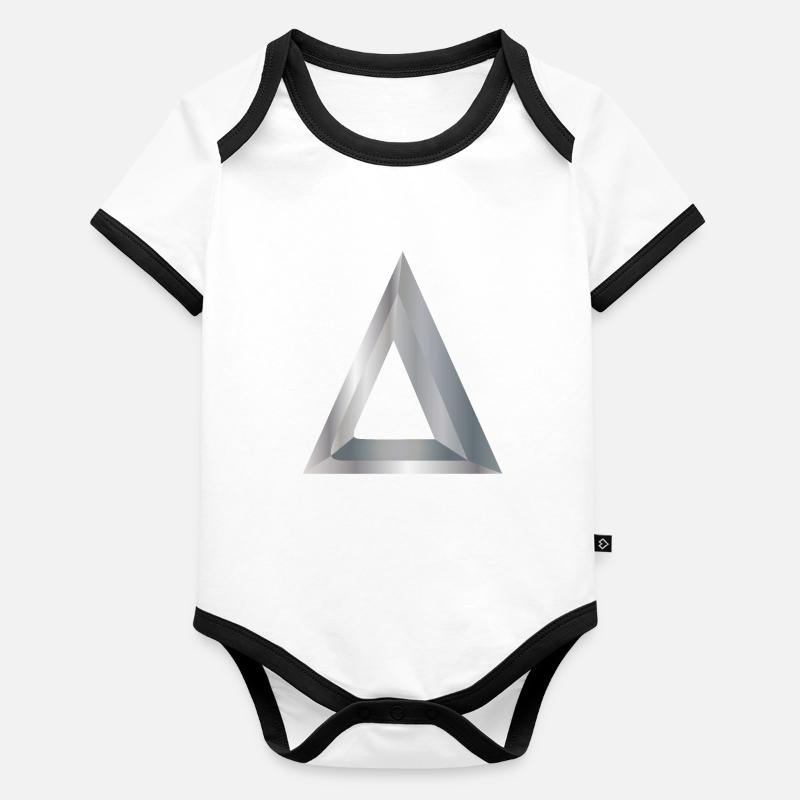 Symboles de mathématiques Delta Silver - Idée cadeau Body Bébé bio contrasté manches courtes