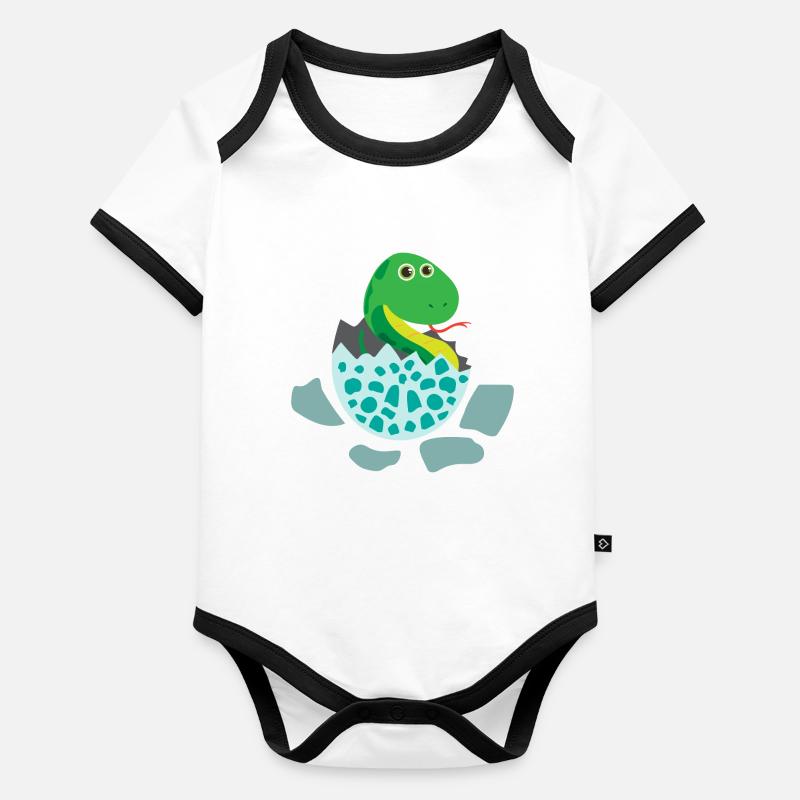 Bébé serpent éclosent - Idée de cadeau Body Bébé bio contrasté manches courtes