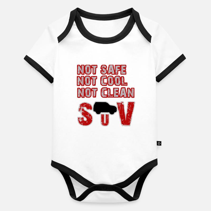 Pas sûr, pas cool, pas propre - SUV Body Bébé bio contrasté manches courtes