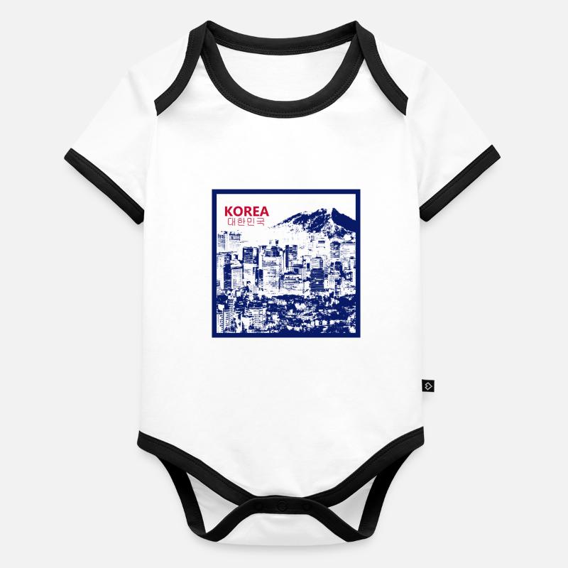 CORÉE Seoul City Graphic Body Bébé bio contrasté manches courtes