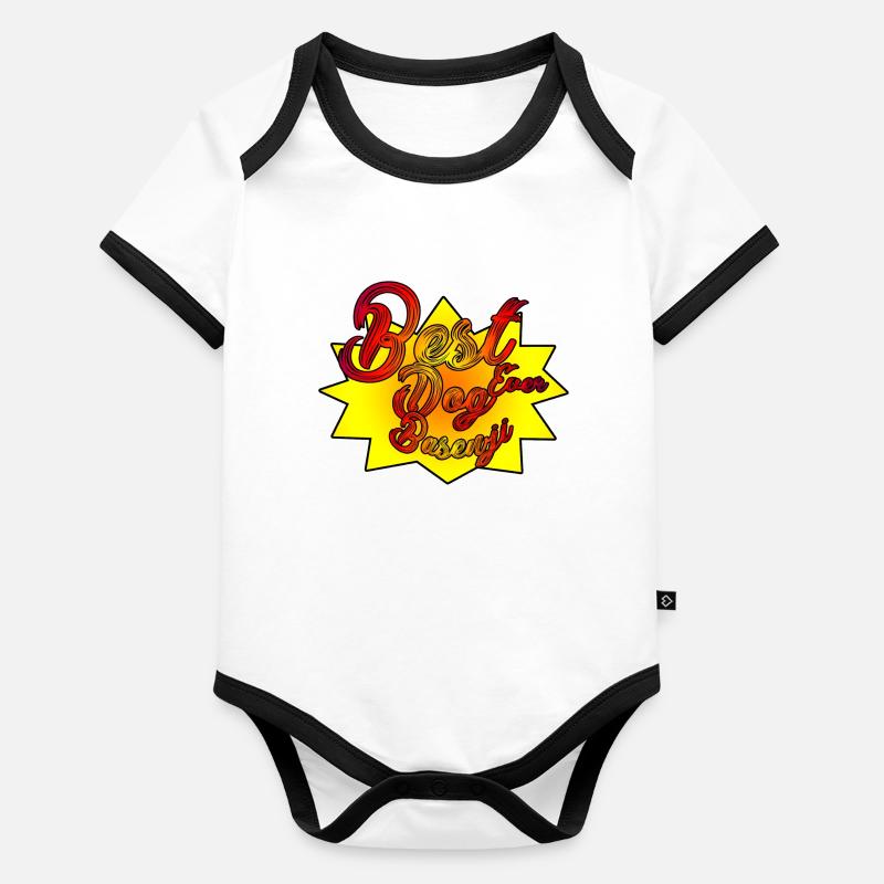 Best dog ever Basenji Baby Bio-Kurzarm-Kontrastbody