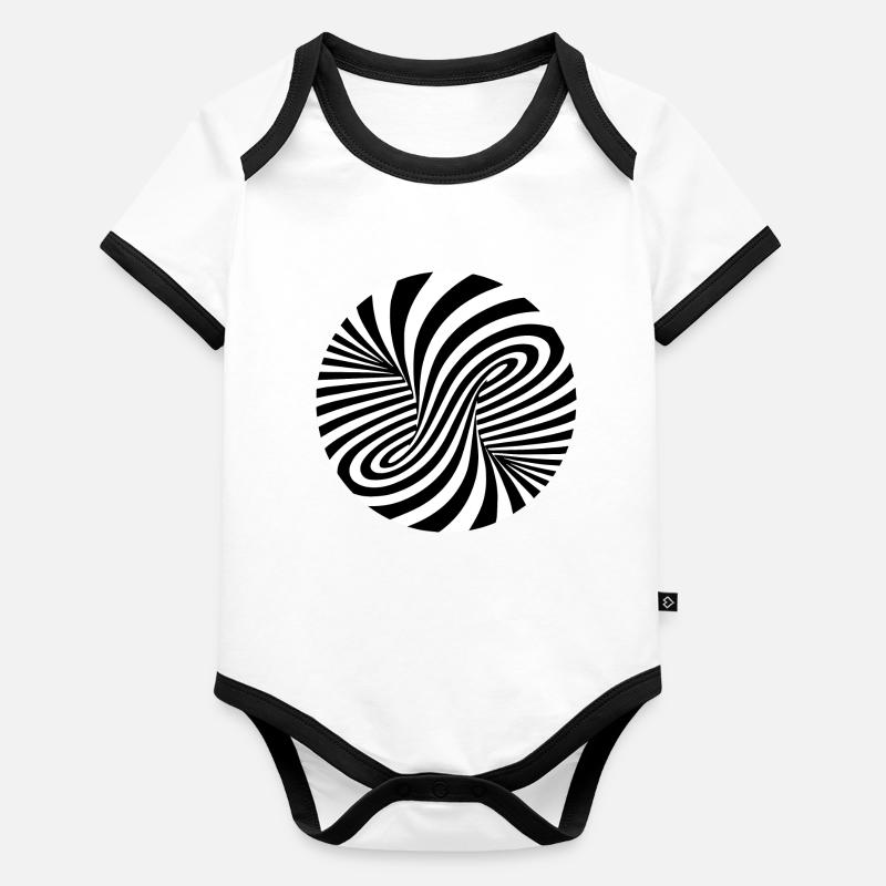 Optische Illusion Muster Formen Geometrie Geschenk Baby Bio-Kurzarm-Kontrastbody
