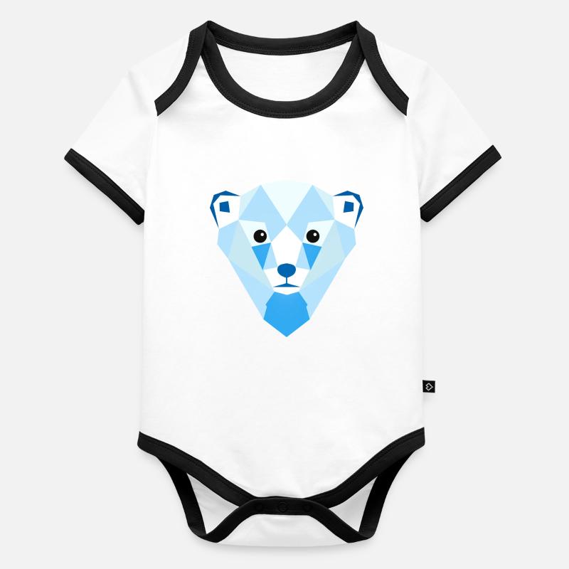 Polygon polar bear - Organic Baby Contrasting Bodysuit - undefined