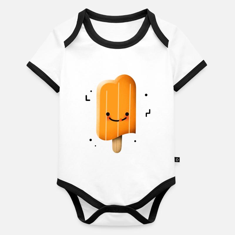 Süßes Eis am Stil Baby Bio-Kurzarm-Kontrastbody