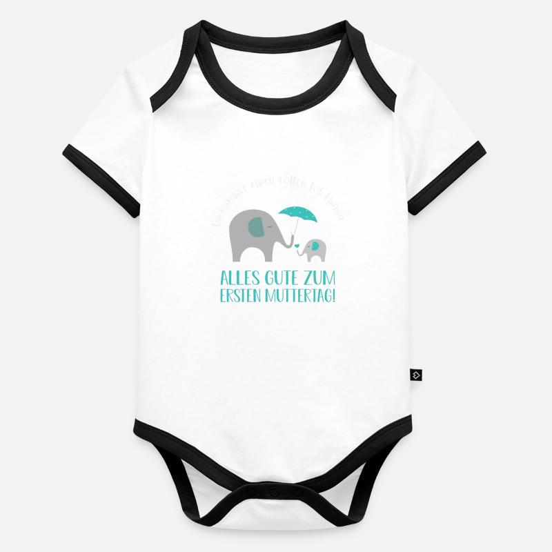 Muttertag Baby Bio-Kurzarm-Kontrastbody
