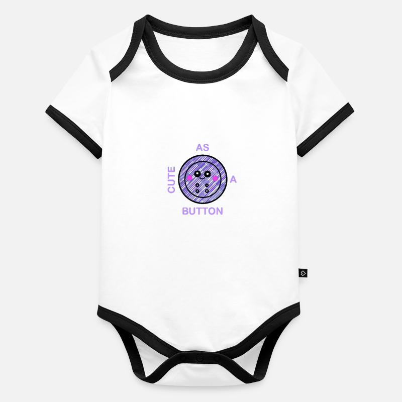 NIEDLICH ALS KNOPF Baby Bio-Kurzarm-Kontrastbody