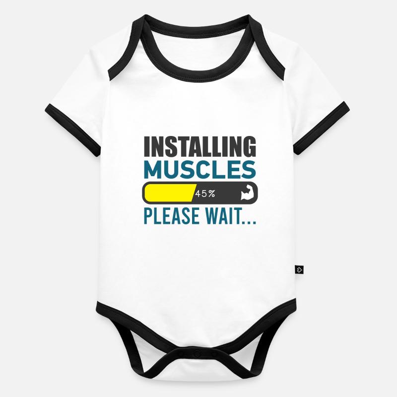 Installing Muscles Fitness Gym Workout Training Baby Bio-Kurzarm-Kontrastbody