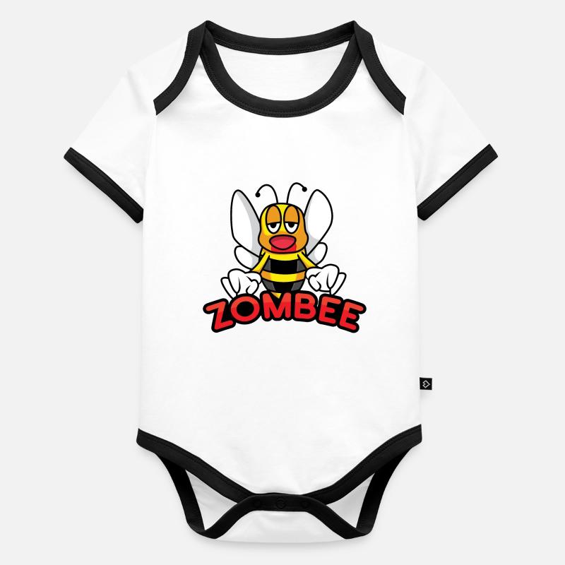 ZOMBEE Zombie Biene lustiges Insekt Geschenkidee Baby Bio-Kurzarm-Kontrastbody