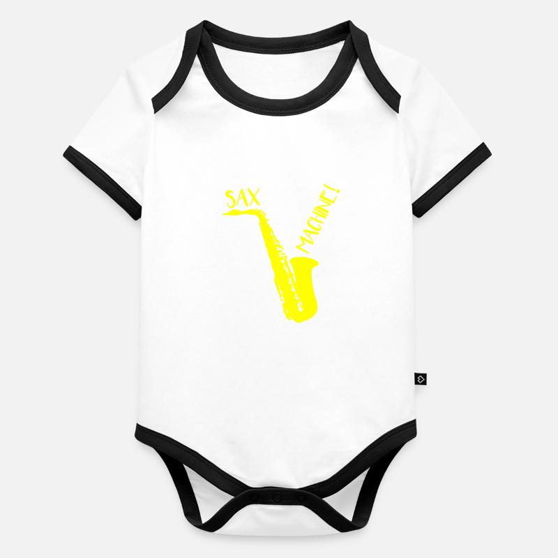 SAX MASCHINE! Baby Bio-Kurzarm-Kontrastbody
