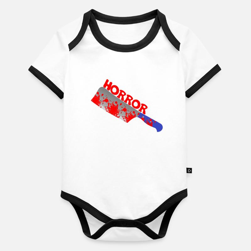 couteau d'horreur de sang Body Bébé bio contrasté manches courtes