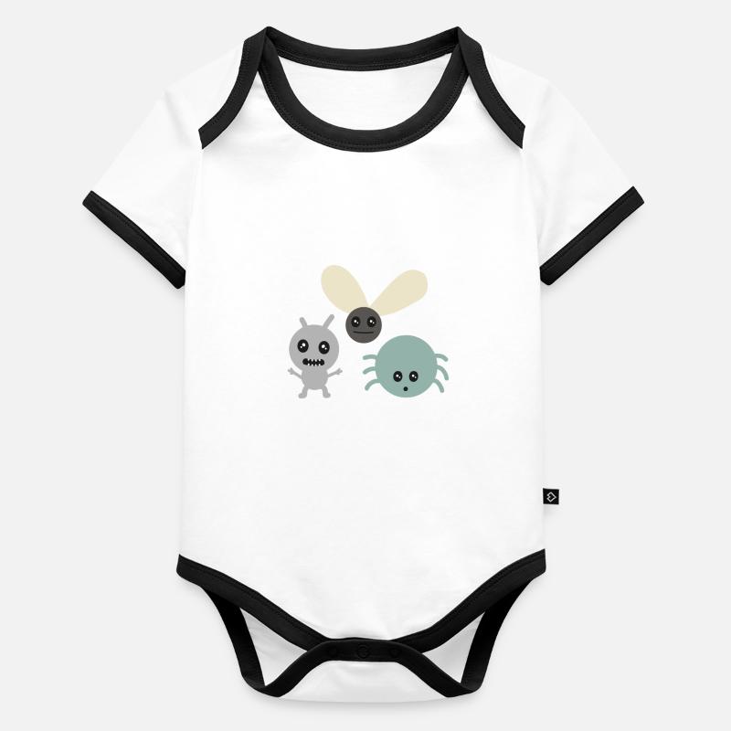 Cute little bugs Baby Bio-Kurzarm-Kontrastbody