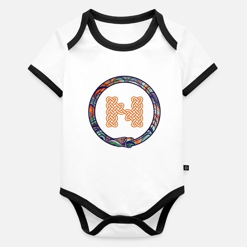 knoten n mit keltischer schlange Baby Bio-Kurzarm-Kontrastbody