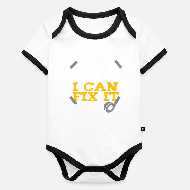 Duct Tape Don’t Worry I can fix it Geschenkidee Baby Bio-Kurzarm-Kontrastbody