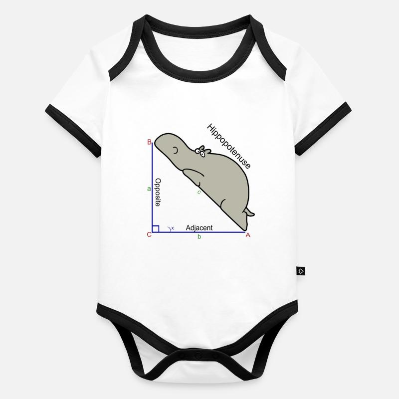 Hypotenuse Mathe Humor Baby Bio-Kurzarm-Kontrastbody