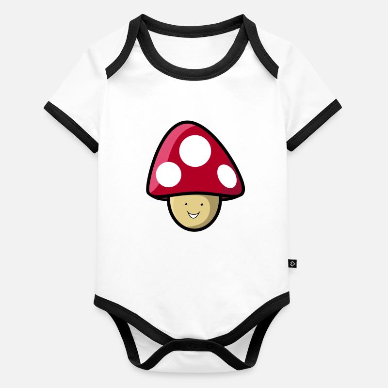 champignon Body Bébé bio contrasté manches courtes