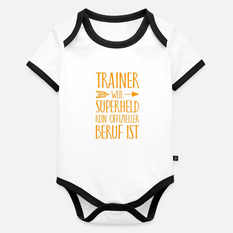 Trainer weil Superheld kein Offizieller Beruf ist Baby Bio-Kurzarm-Kontrastbody