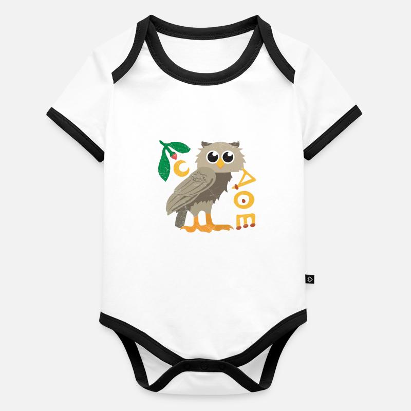 Chouette mythologie grecque d'Athéna cadeau Body Bébé bio contrasté manches courtes