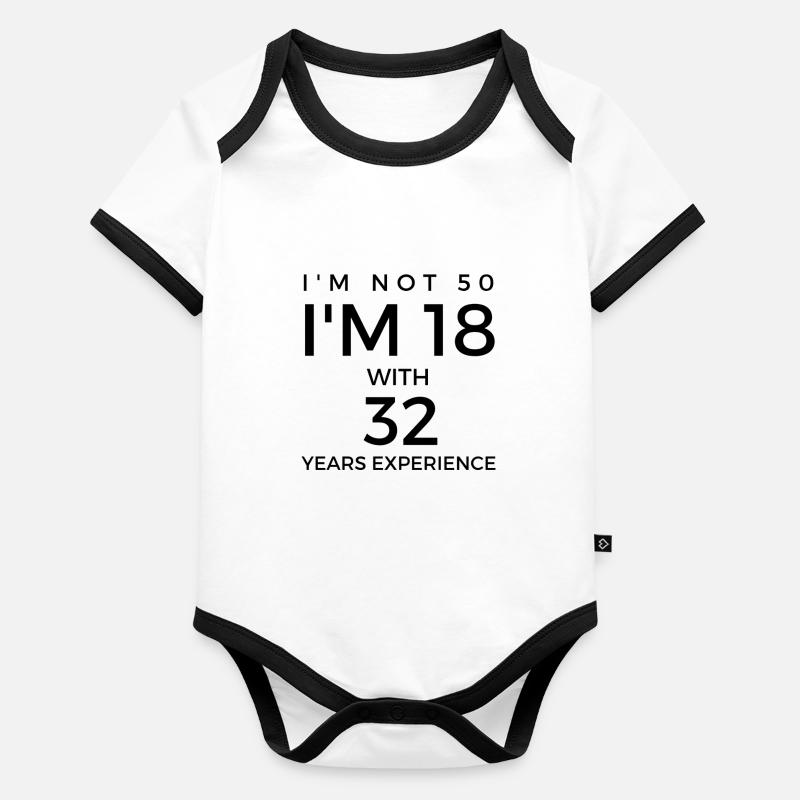 50e anniversaire - dire pour le 50e anniversaire Body Bébé bio contrasté manches courtes