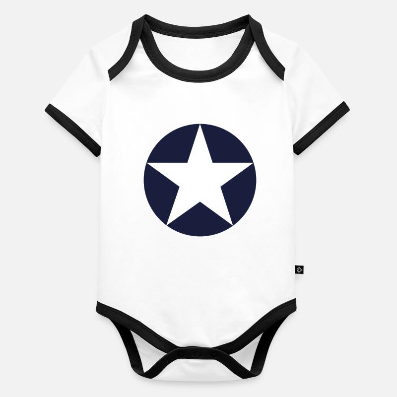 air force Baby Bio-Kurzarm-Kontrastbody