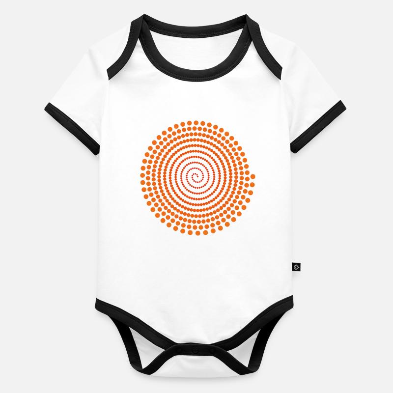 Optische Illusion Freis Spirale Geometrie Geschenk Baby Bio-Kurzarm-Kontrastbody