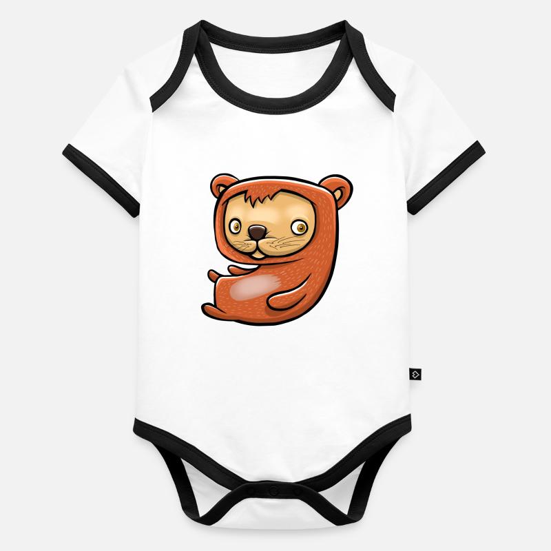 Heureux petit hamster Body Bébé bio contrasté manches courtes