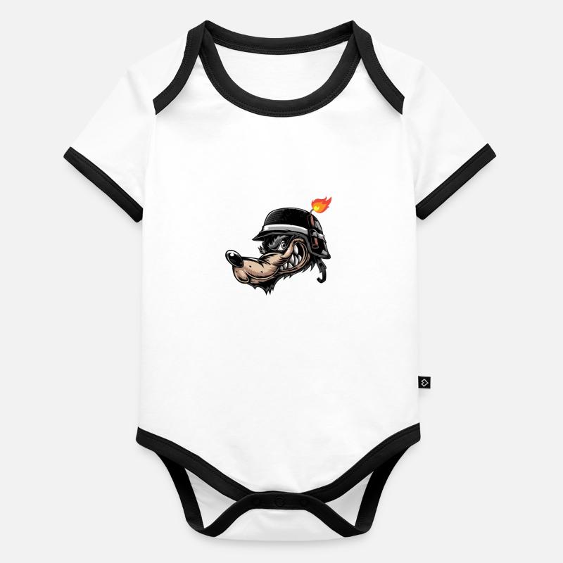 Wolf Baby Bio-Kurzarm-Kontrastbody