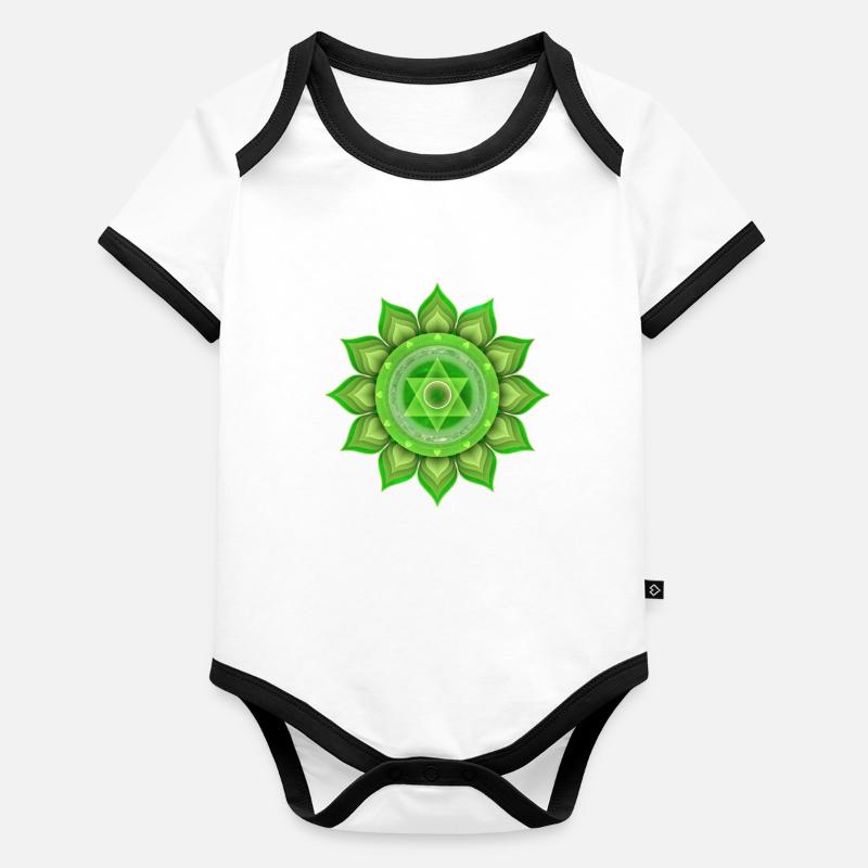 Chakra du cœur, Anahata Body Bébé bio contrasté manches courtes