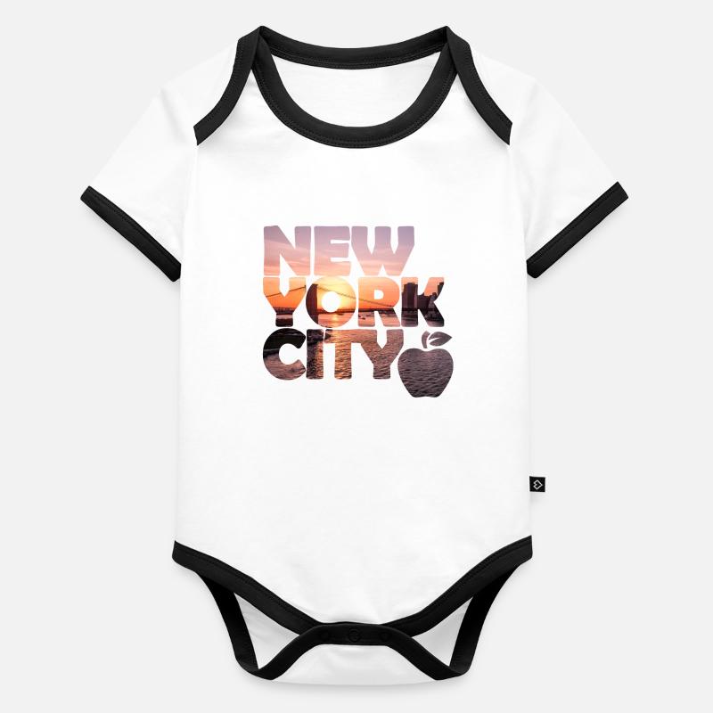 Skyline de New York Body Bébé bio contrasté manches courtes