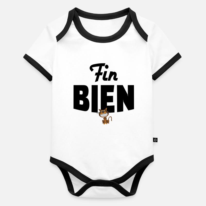 fin bien Body Bébé bio contrasté manches courtes