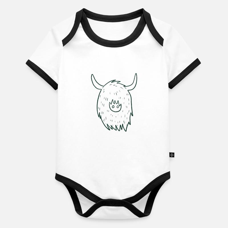 Vache Highland Body Bébé bio contrasté manches courtes