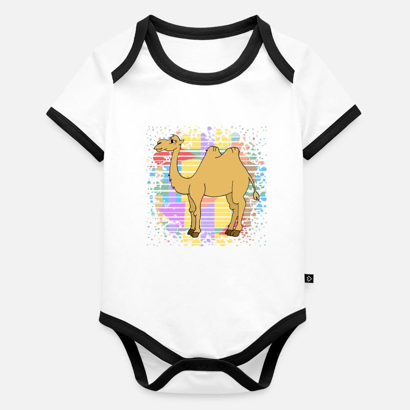 chameau Body Bébé bio contrasté manches courtes