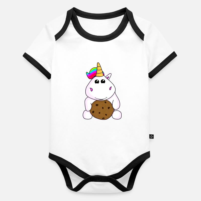 Unicorn Unicorns Cookie Biscuit Candy Unicorn Organic Baby Contrasting Bodysuit