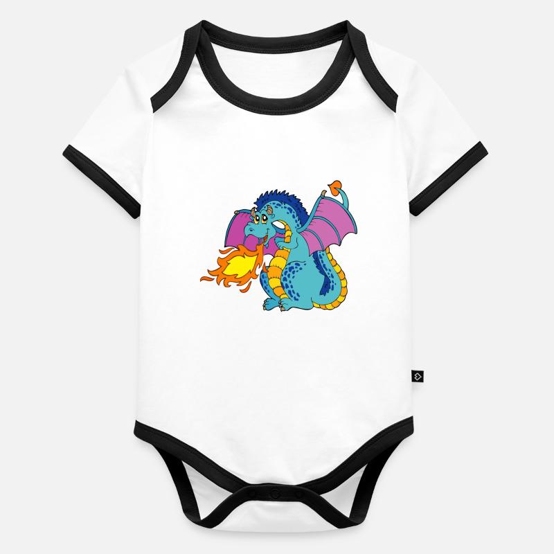 dragon mignon Body Bébé bio contrasté manches courtes