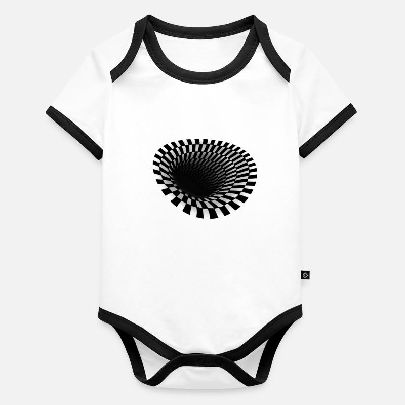 3d hole Organic Baby Contrasting Bodysuit