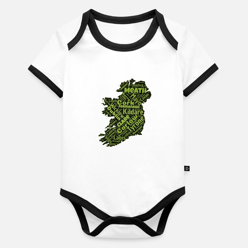 Irlande Body Bébé bio contrasté manches courtes