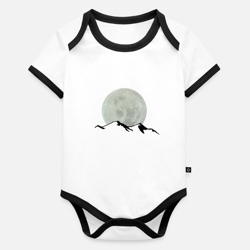 montagne de lune Body Bébé bio contrasté manches courtes