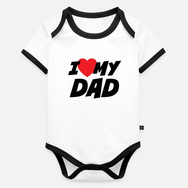 J’aime mon père Body Bébé bio contrasté manches courtes