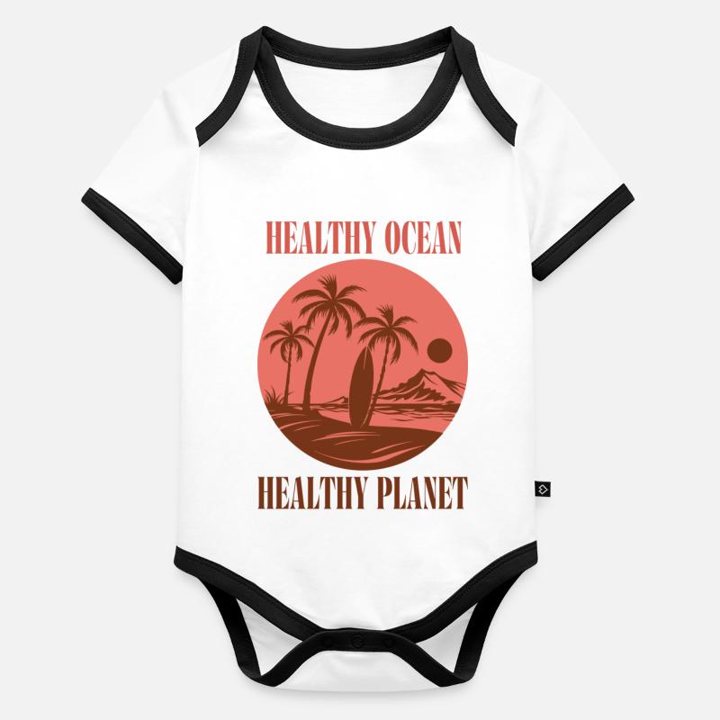 Meeresschutz Baby Bio-Kurzarm-Kontrastbody
