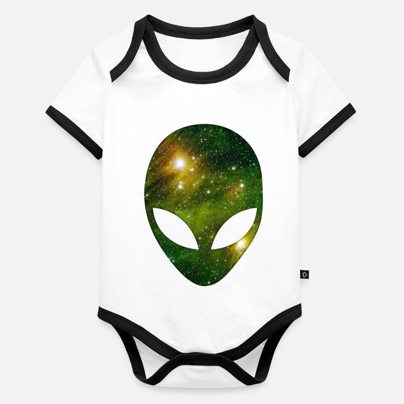 Alien cosmique Body Bébé bio contrasté manches courtes