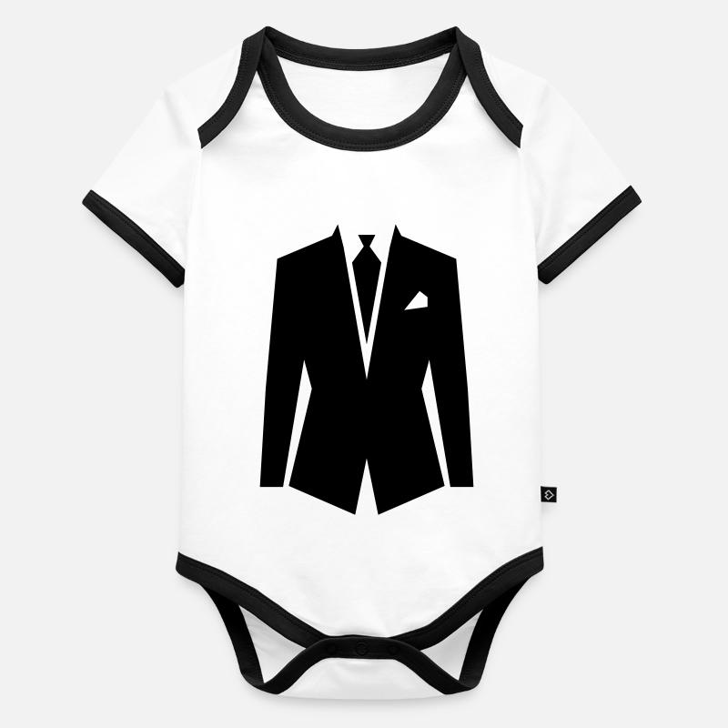 Suit Body Bébé bio contrasté manches courtes