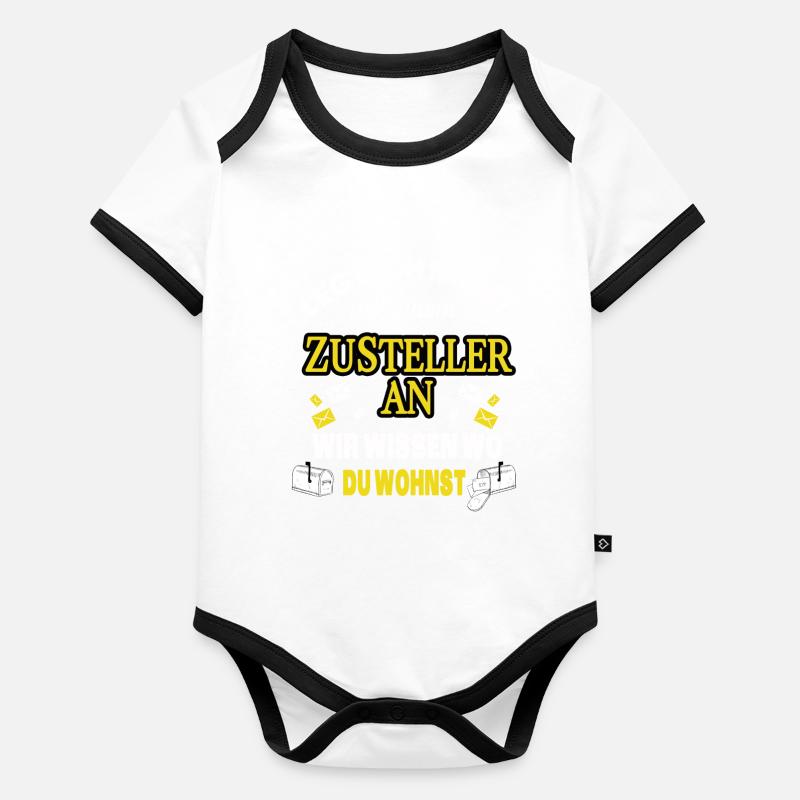 Zusteller Postbote Packetservice Geschenk Baby Bio-Kurzarm-Kontrastbody
